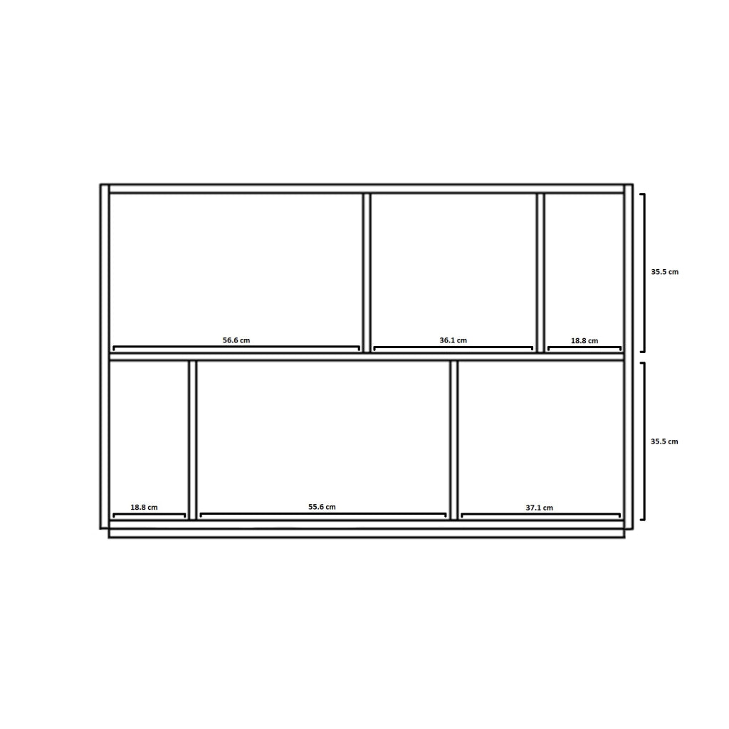 Libreria Herdasa effetto noce chiaro e bianco 80x119x32