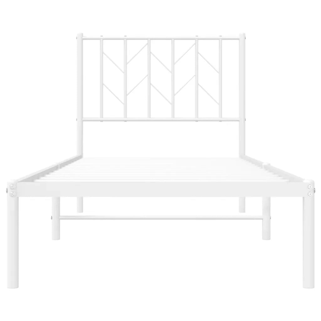 Giroletto con Testiera Metallo Bianco 80x200 cm 374477