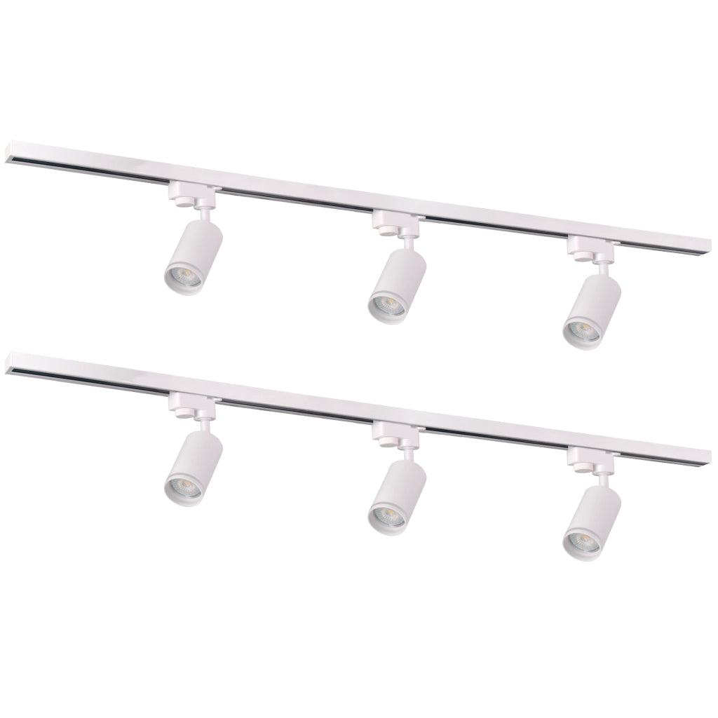 Kit binario PARIS bianco 6 faretti GU10 Polux 321626