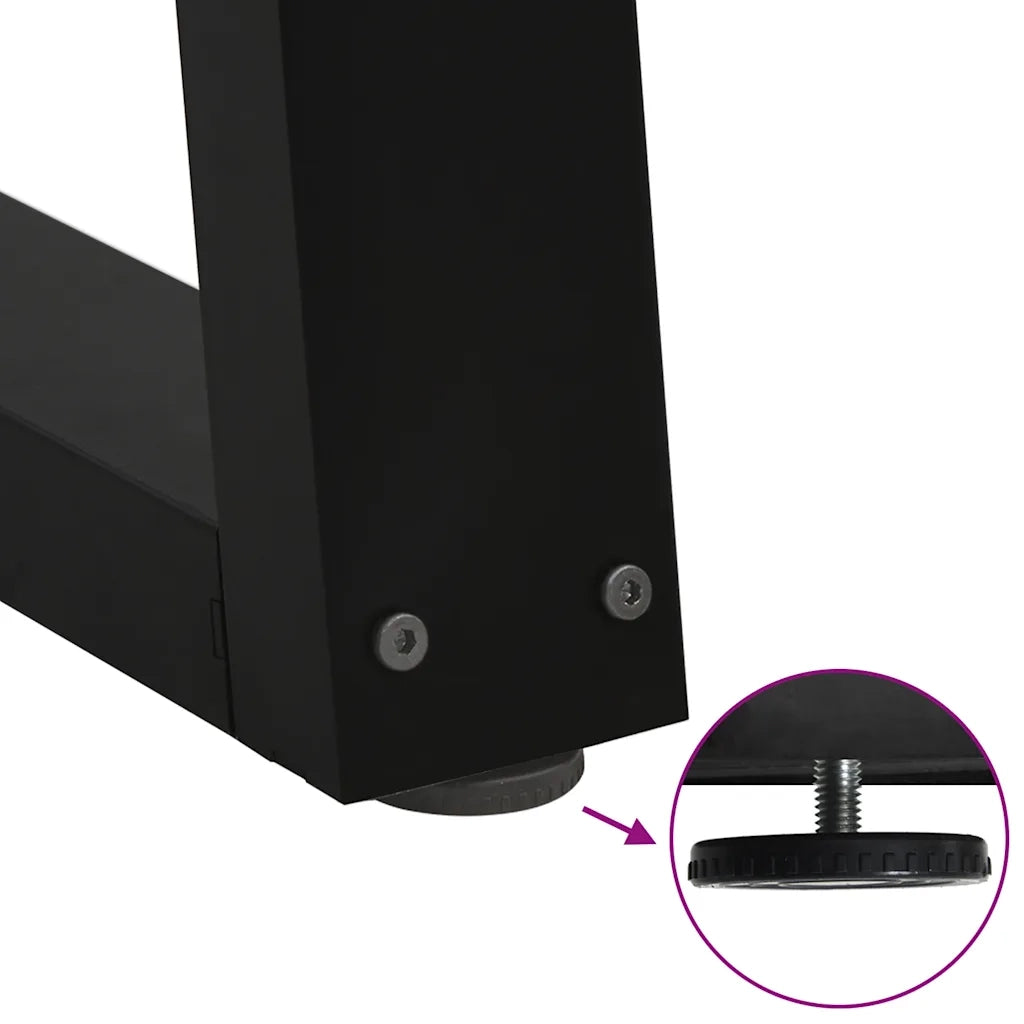 Gambe per tavolo da pranzo a forma di V 2 pz nere 60x(72-73,3) cm in acciaio 4012564