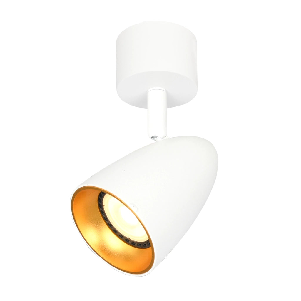 Faretto soffitto TINO bianco oro Ø7 orientabile GU10