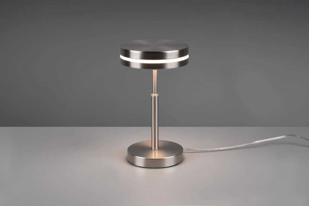 FRANKLIN LAMPADA DA TAVOLO LED 6W 700lm, 3000K ACCIAIO SATINATO H. 25CM