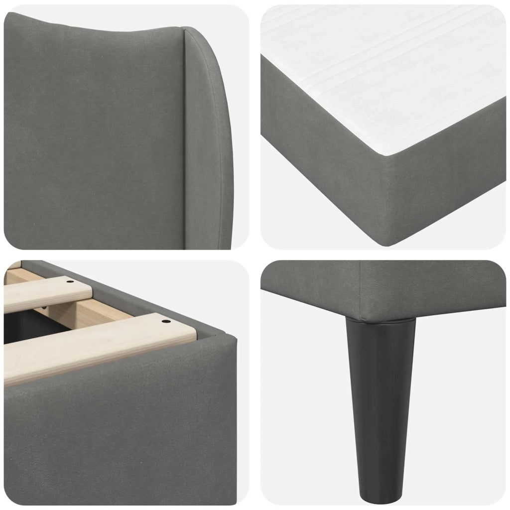 Struttura del letto-Giroletto Grigio Scuro 120 x 200 cm Velluto 422481