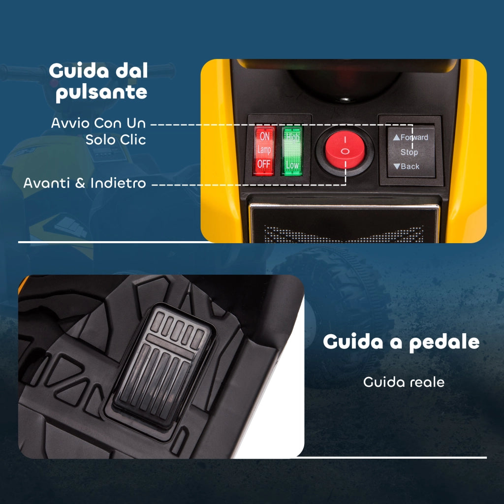 Quad Elettrico per Bambini ¨C Minimal ¨C Giallo, LED, 12V