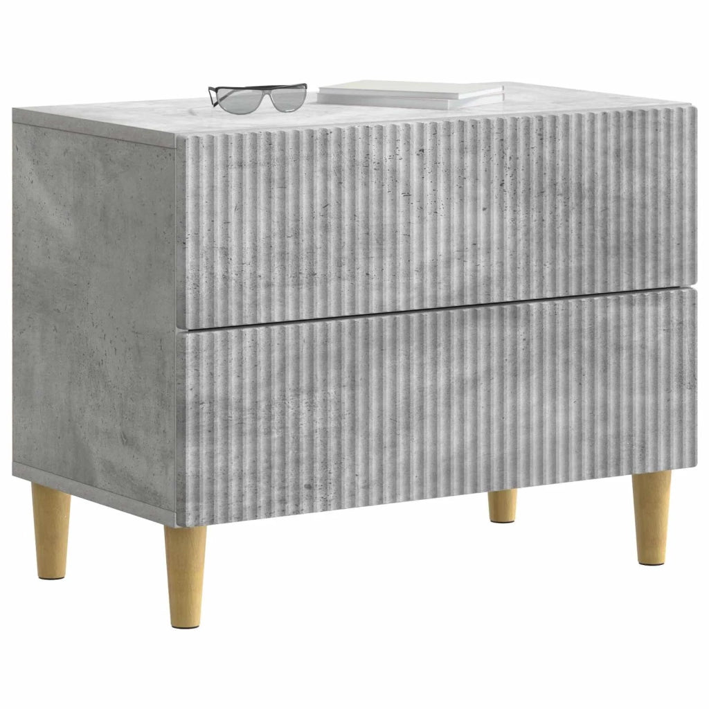 Comodino | Armadio da Notte | Mobiletto da notte con cassetto Grigio Cemento 62 x 34,5 x 48 cm