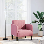 Divano Sedia con Braccioli-Poltrona-Sofa Relax Rosa 54 cm in Velluto