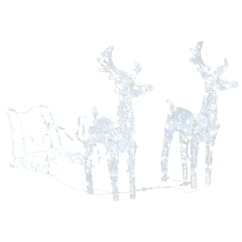 Decorazione Natalizia Renne e Slitta 160 LED 130 cm in Acrilico 289979