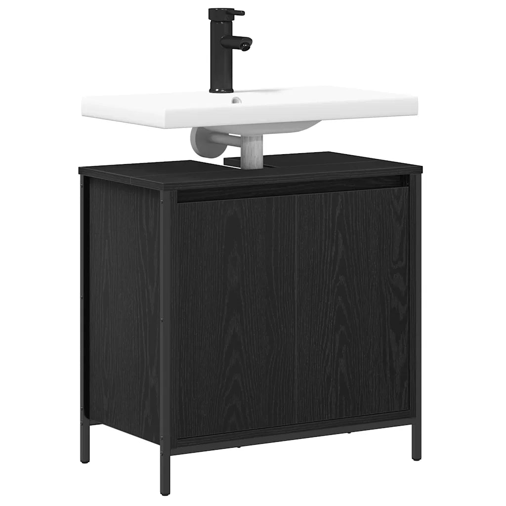 Mobile Lavabo da Bagno Nero 60x34,5x60 cm 861892