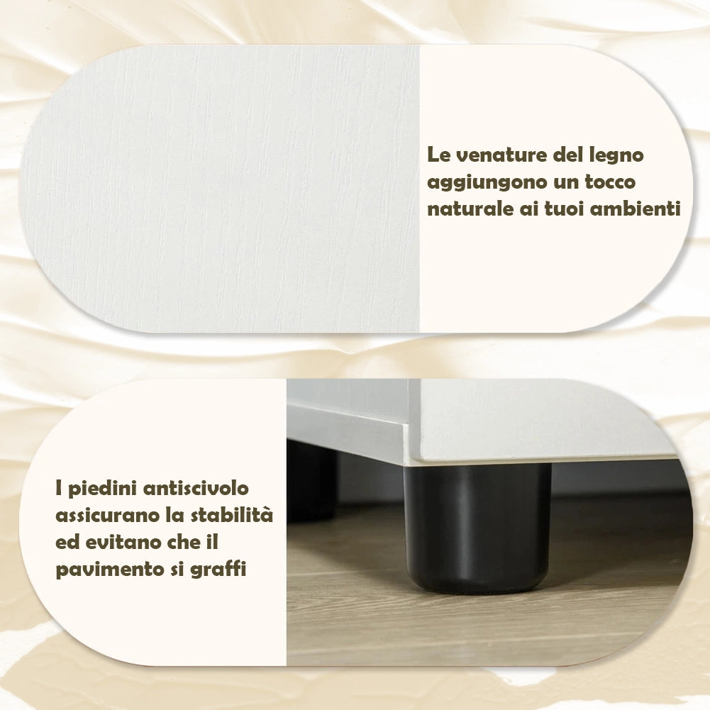 Mobile da Ufficio Bianco Portadocumenti Multiuso Serratura e Chiavi Doppia Anta
