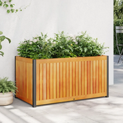 Fioriera da Giardino-Vaso da Esterno 85x45x44 cm in Legno Acacia e Acciaio