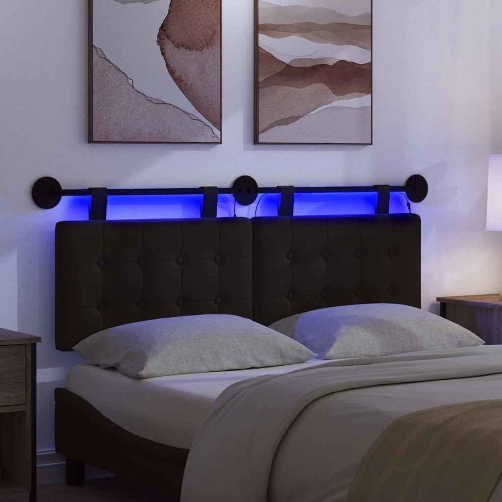 Testiera | Testata sospesa Con luce LED Nero Similpelle