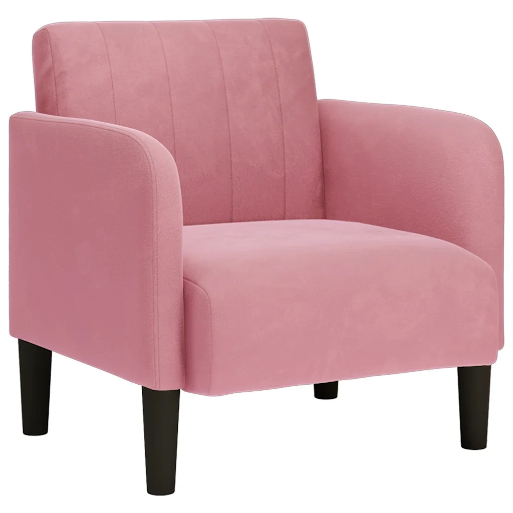 Divano Sedia con Braccioli-Poltrona-Sofa Relax Rosa 54 cm in Velluto