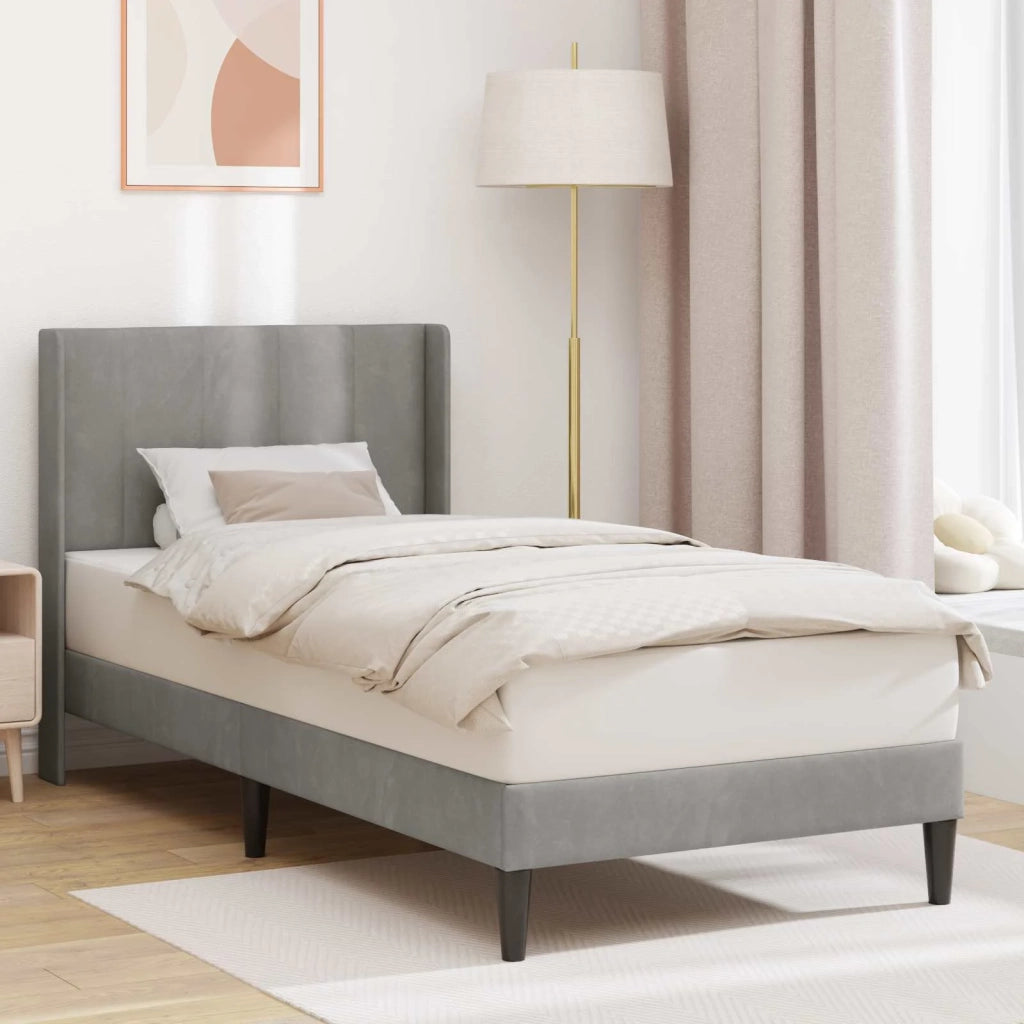 Struttura del letto-Giroletto Grigio Chiaro 80 x 200 cm Velluto 770840