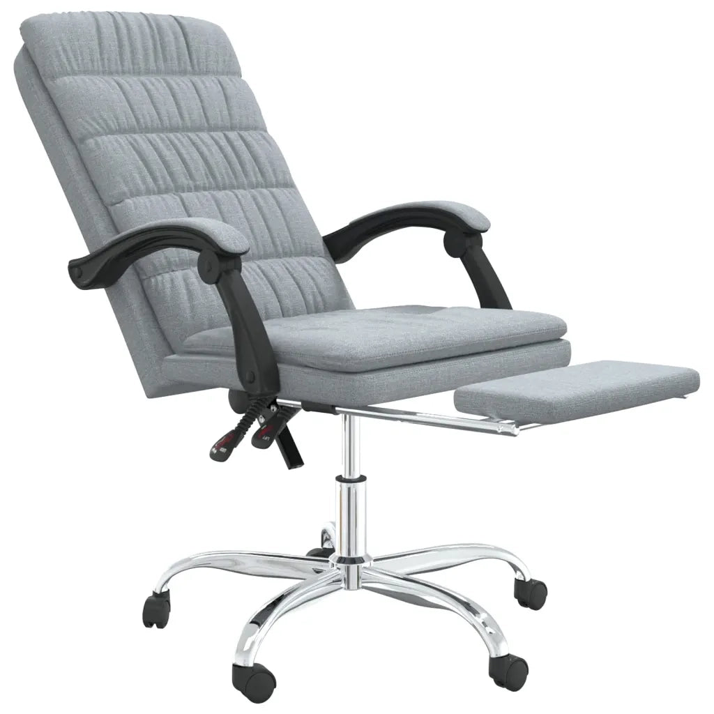 Poltrona | Sedia Relax da Ufficio Reclinabile Grigio Chiaro in Tessuto