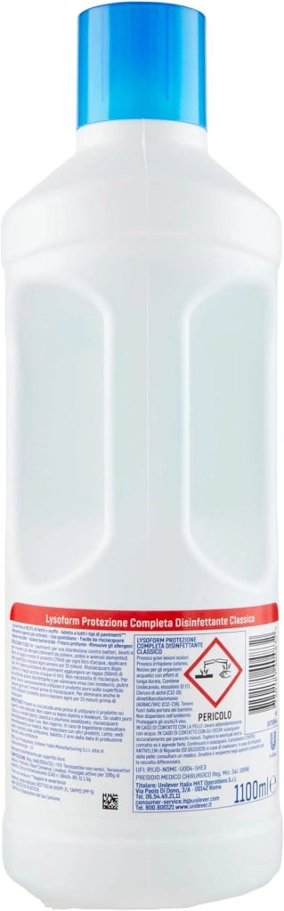LYSOFORM PAVIMENTI CLASSICO 1.1 LT DISINFETTA E PULISCE FRAGRANZA BIODEGRADABILE