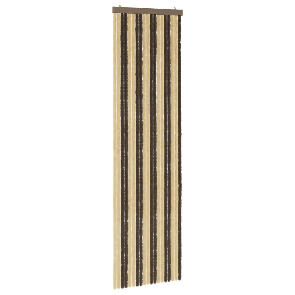 Tenda per insetti in chenille Marrone Scuro e Beige 56 x 200 cm 42034430