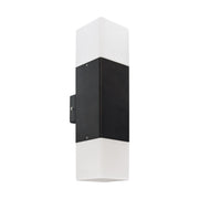 Applique esterna quadrata nero/bianco su/giù 2xE27 IP44