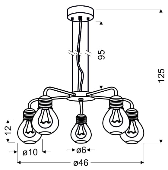 Lampadario Candellux Gliva 35-58669 5xE27 cromo metallo