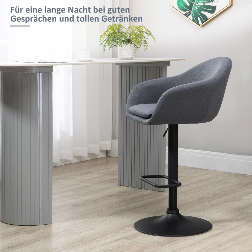 Sgabello da Bar con Poggiapiedi ¨C Minimal ¨C Grigio 54x54x112 cm