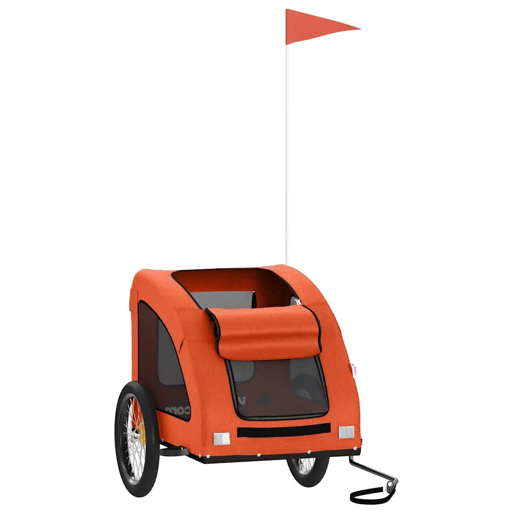 Rimorchio da Bici per Animali Arancione e Grigio Oxford e Ferro CFW7586294