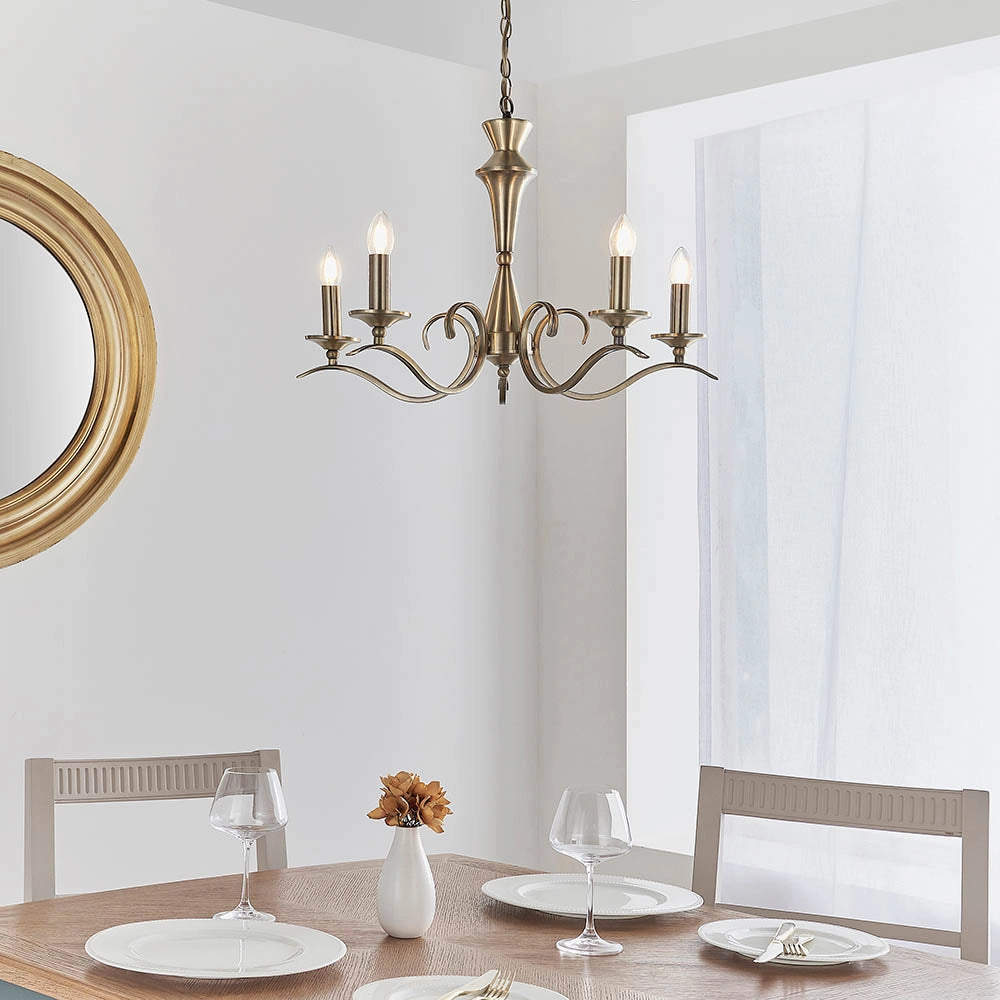 Lampadario Kora Endon ottone antico 5xE14 dimmer LED