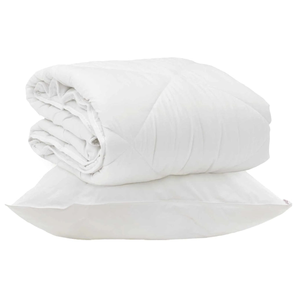 Duvet per Tutte le Stagioni con cuscino 2 pcs Bianco Microfibra 3376543