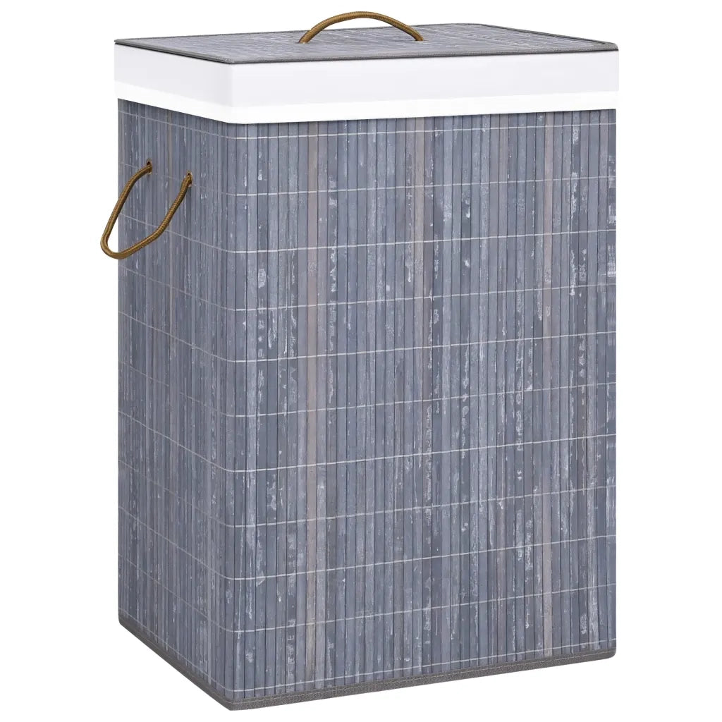 Cesto Portabiancheria in BambÃ¹ Grigio 72 L cod mxl 67782