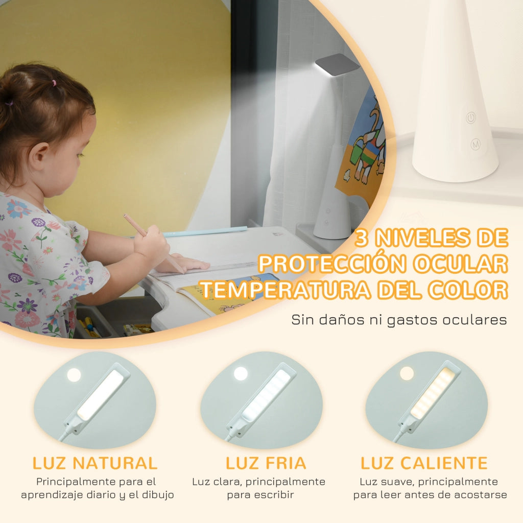 Scrivania per Bambini con Sedia ¨C zephmum ¨C Grigio