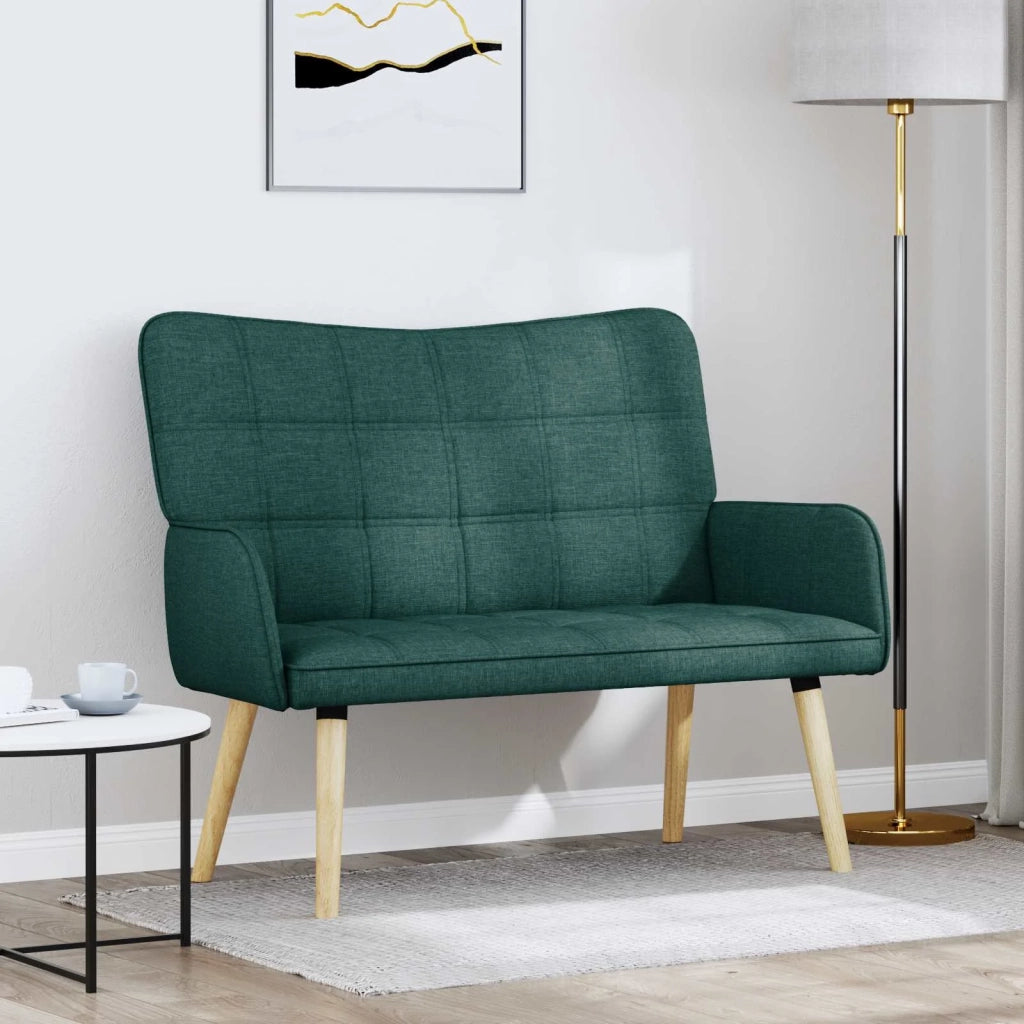 Sofa a Due Posti Verde Scuro 115 x 61 x 87 cm Tessuto 42028896