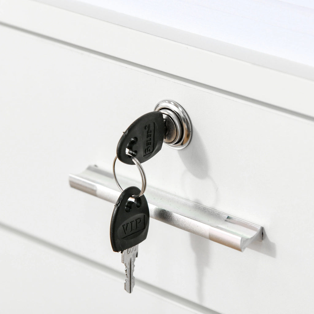 Scrivania con cassettiera e ripiano ¨C Minimal ¨C 39x40x65 cm, bianco