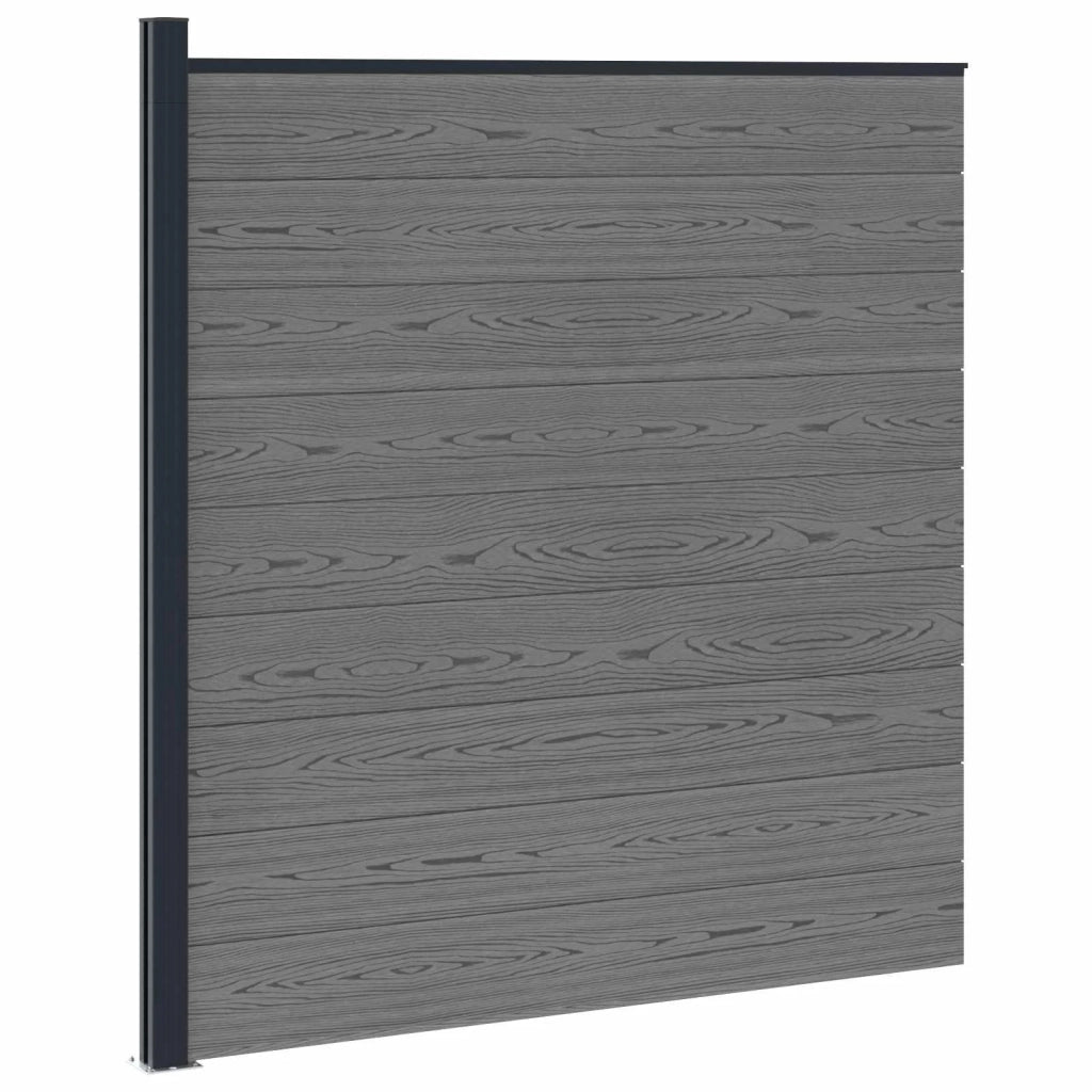 Pannello di Recinzione WPC e Alluminio Grigio
