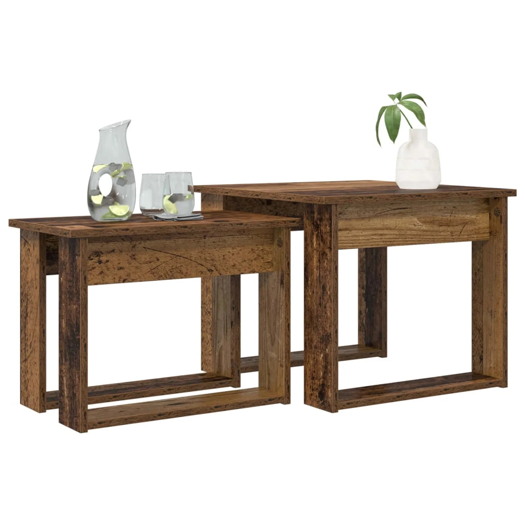 Set di Tavolini da Caffè 2 pcs Legno vecchio Legno multistrato 8000130