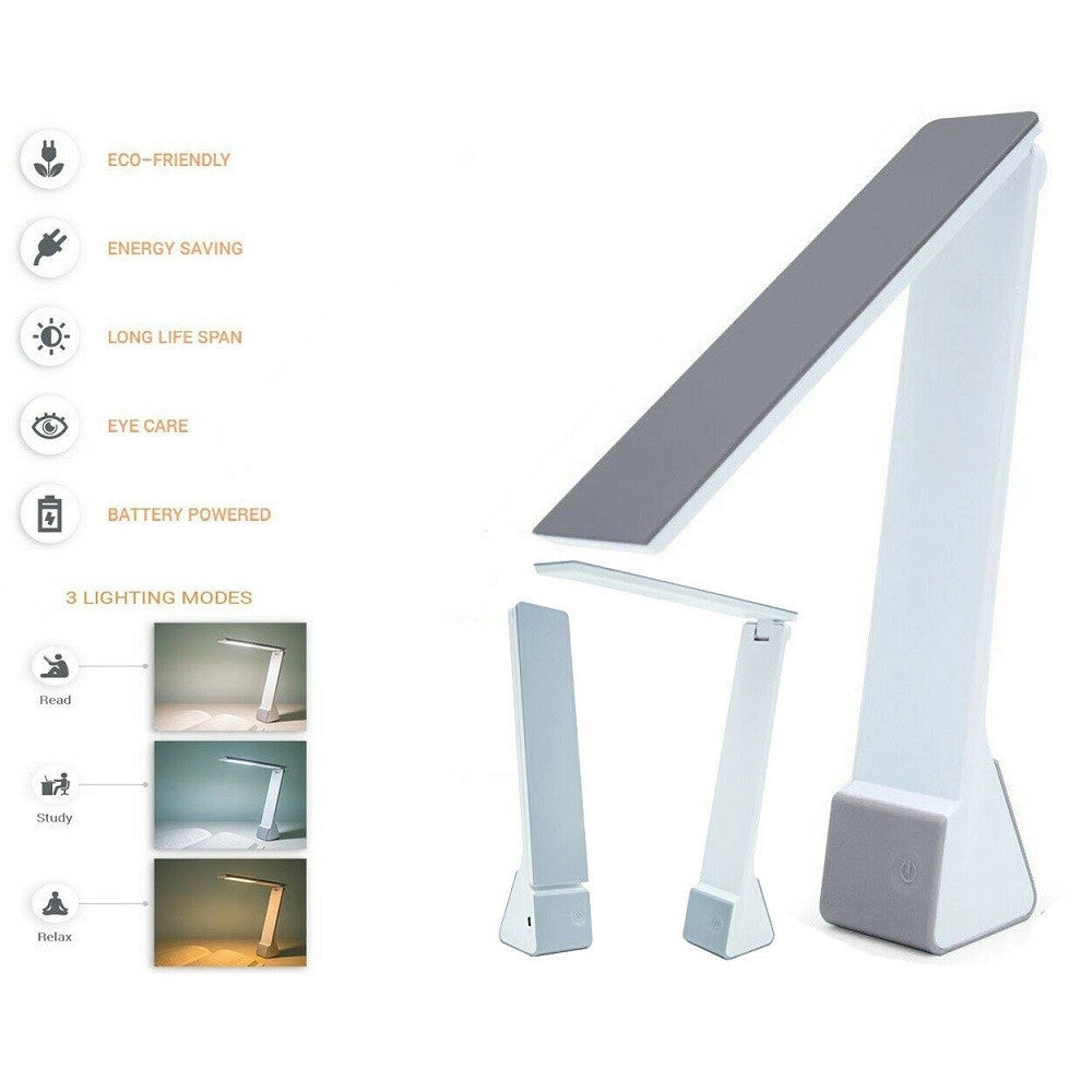 Trade Shop - Lampada Da Scrivania 15 Led 4w Pieghevole Luce Bianca Neutra Gialla U12b -