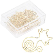 Set di 100 Clip per Carta a forma di animale dorato per ufficio e casa
