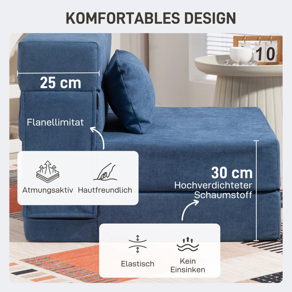Divano letto imbottito ¨C Minimal ¨C blu scuro