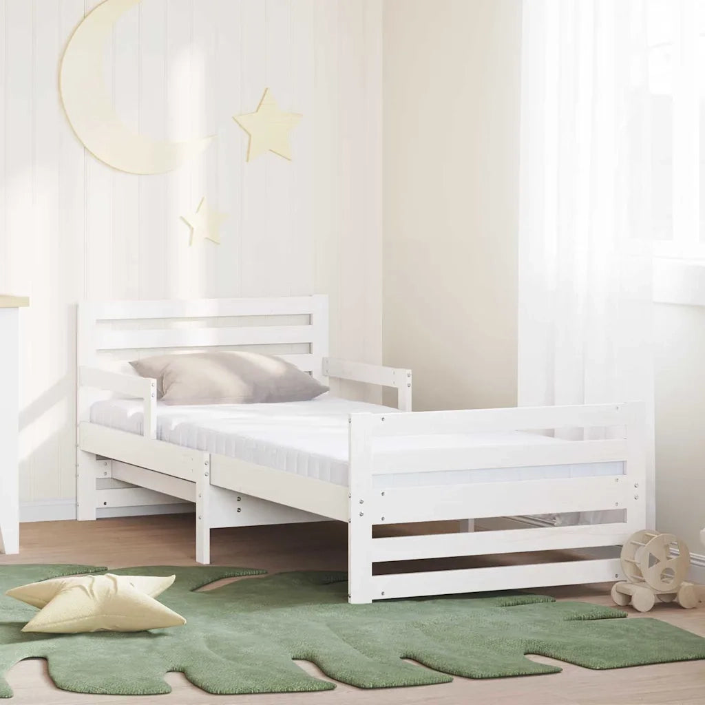 Struttura letto con materasso allungabile-Giroletto Bianco 80 x 200 cm