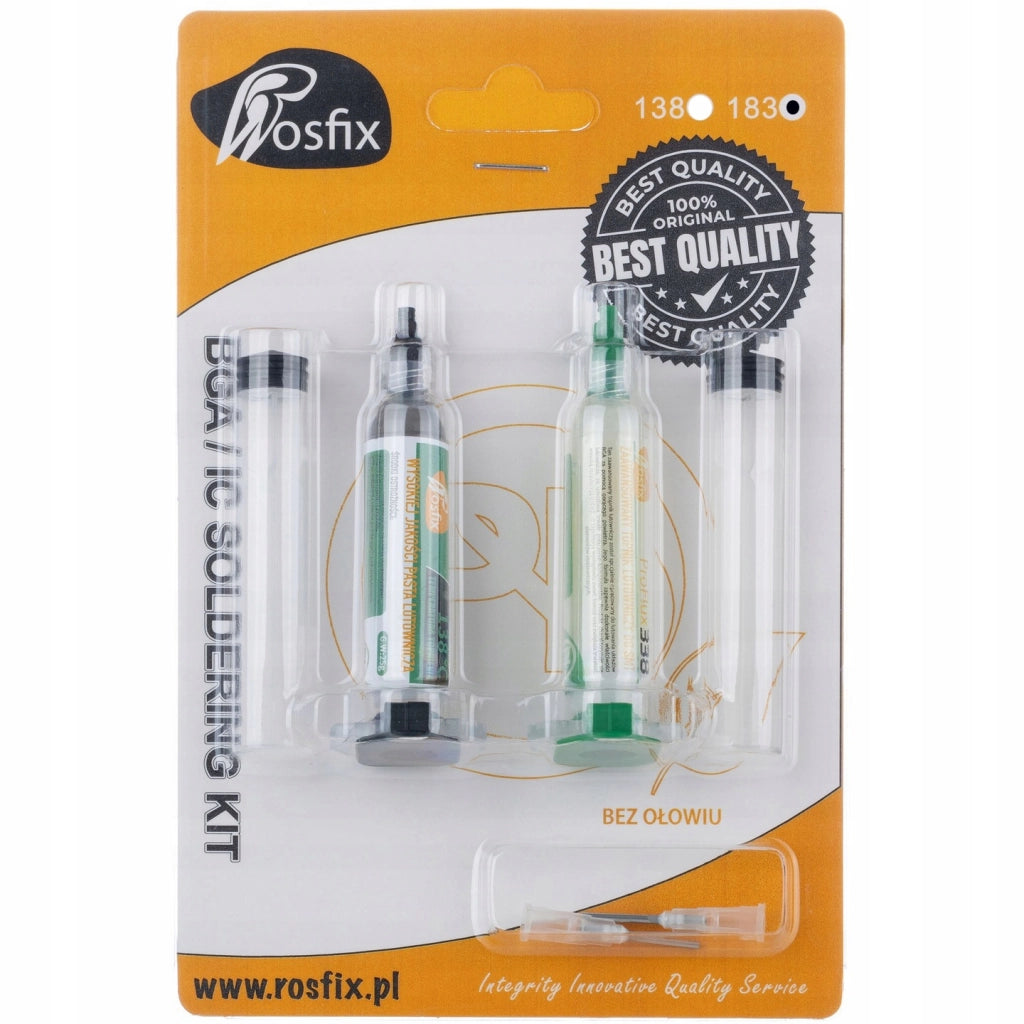 Set di Saldatura ProFlux 338 – Stagno a Bassa Fusione 183°C | Protezione OSP, Precisione BGA | Accessori Inclusi