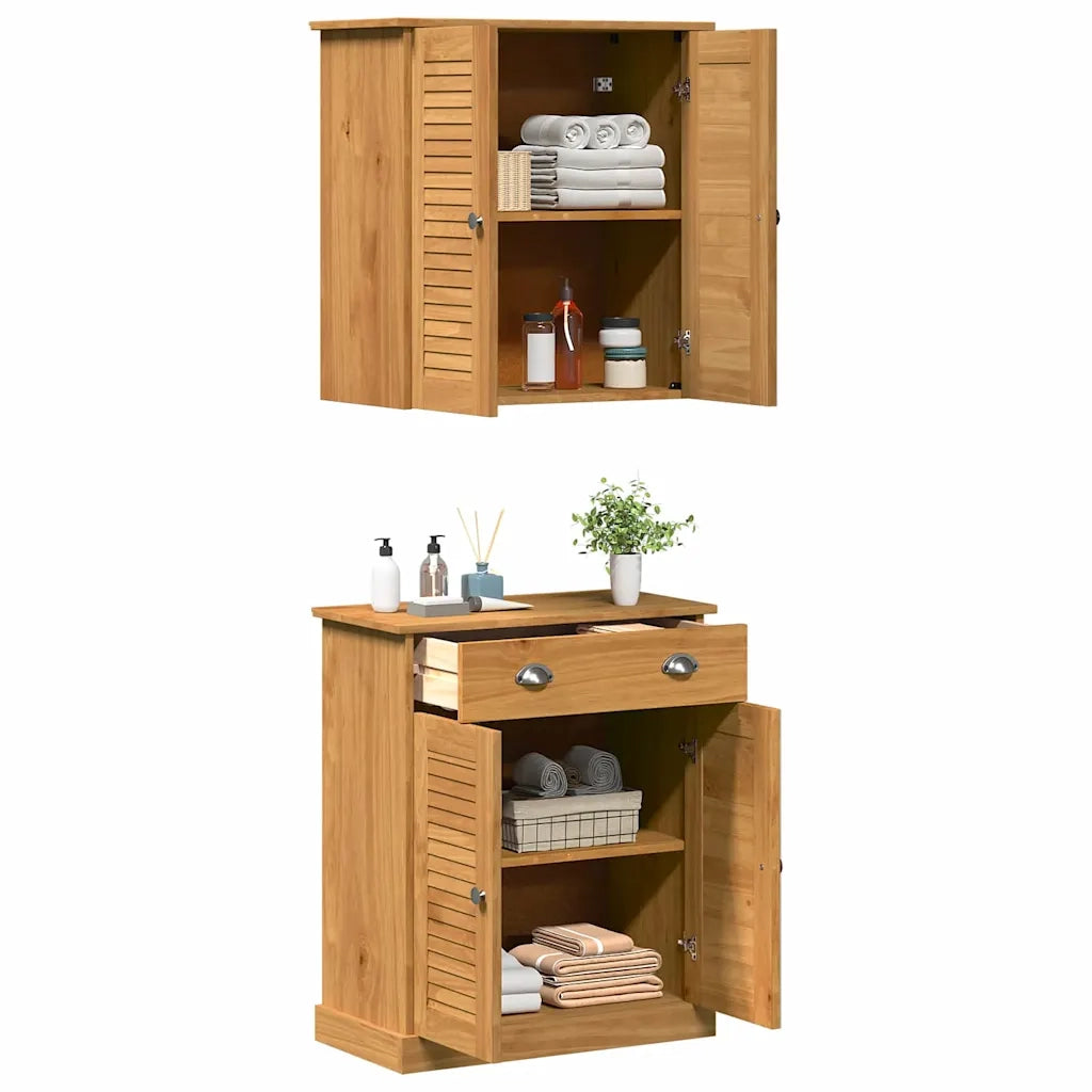 Set di mobili per il bagno VIGO 2 pcs Marrone e Marrone Miele 3328541