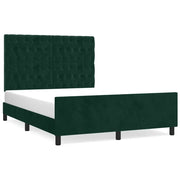 Letto matrimoniale | Letto per adulti | Giroletto senza Materasso Verde Scuro 140x190 cm in Velluto