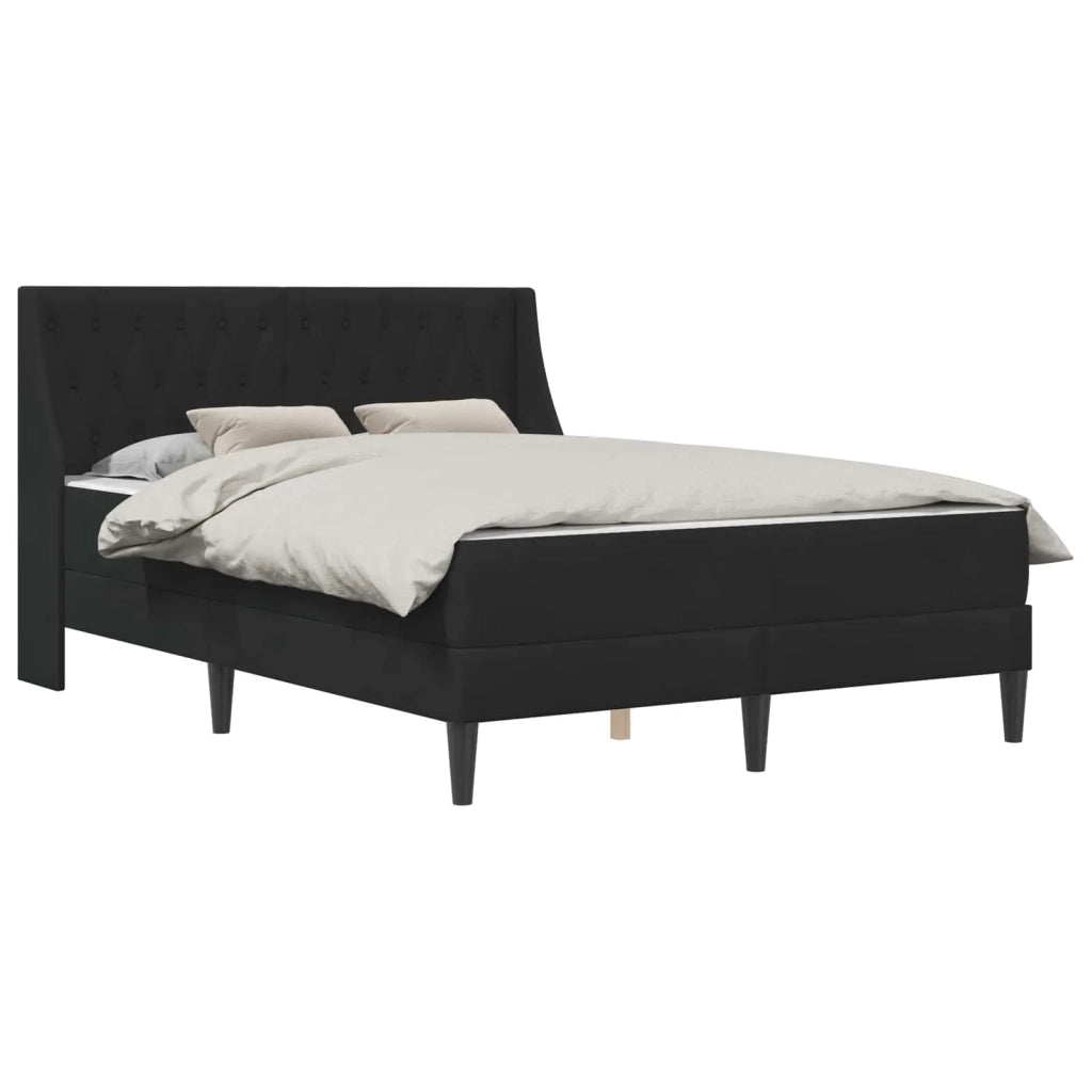 Struttura letto con materasso-Giroletto Nero 120 x 190 cm Velluto 307691