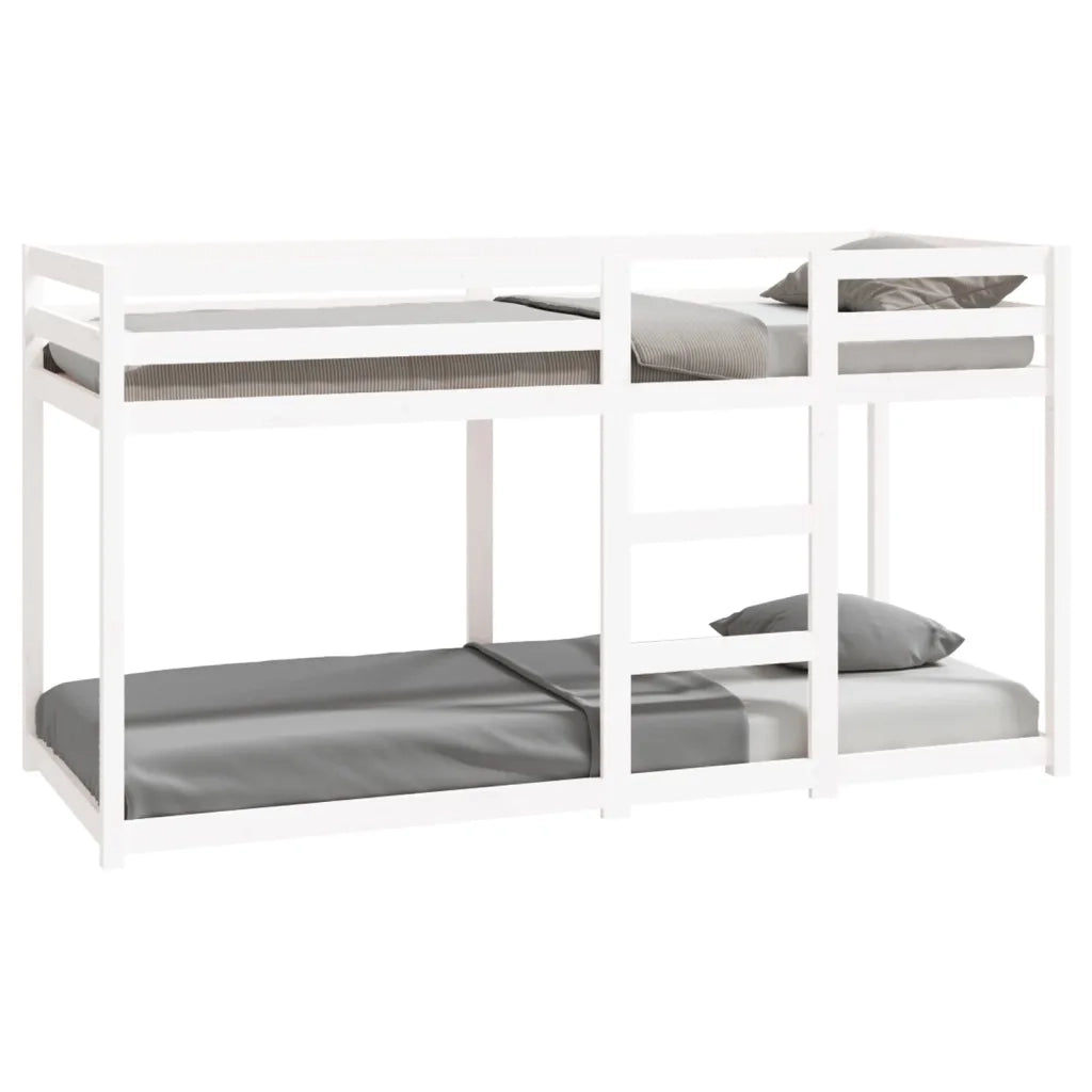 Letto singolo | Letto per adulti | Letto a Castello Bianco 80x200 cm in Legno Massello di Pino