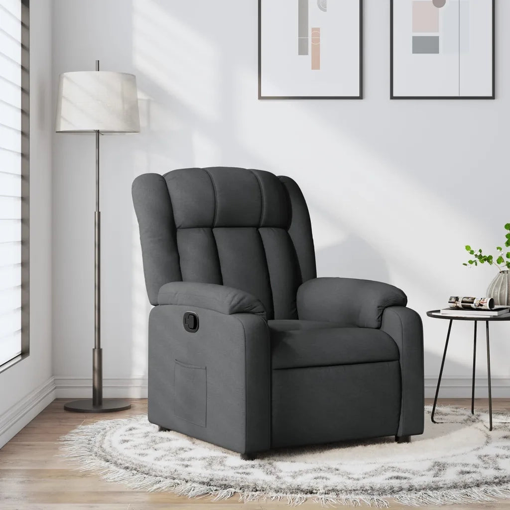 Poltrona reclinabile in tessuto grigio scuro 3205773