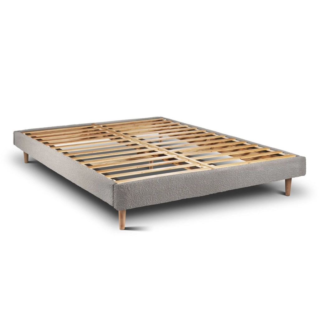 Letto 180x200 cm con testata imbottita - tessuto bouclé