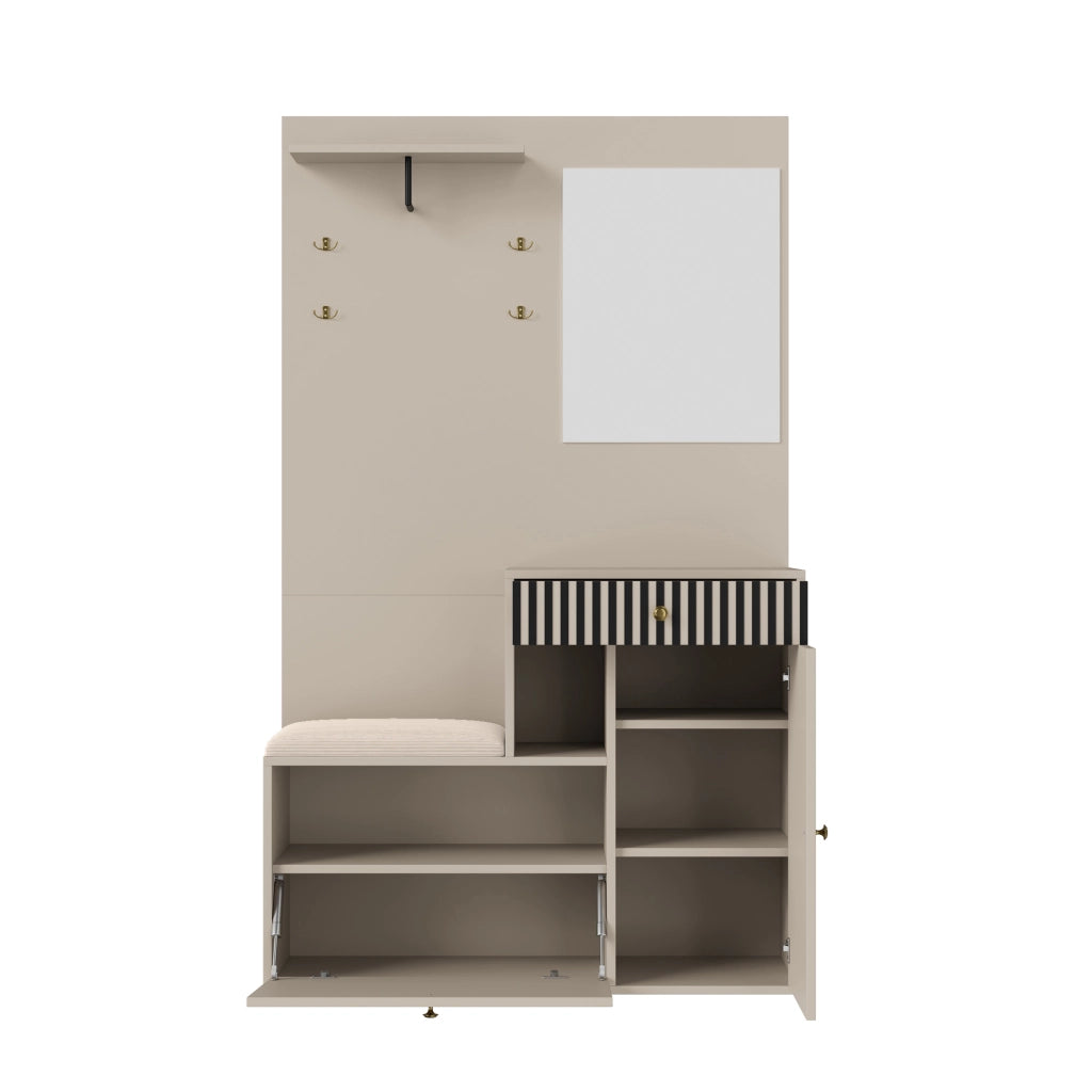 Mobile Ingresso con Specchio, Scarpiera e Panca ¨C MINIMAL ¨C 110x185,5x37