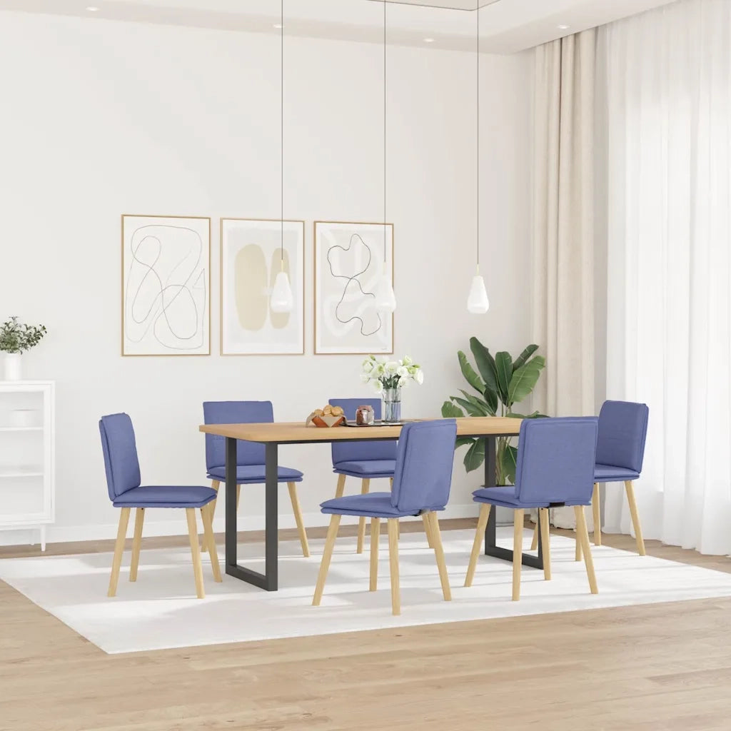 Sedie da Pranzo 6 pz Blu Jeans in Tessuto 3315635