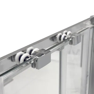 Box doccia 80x140x80 cm con porta scorrevole trasparente H 200 cm Ted