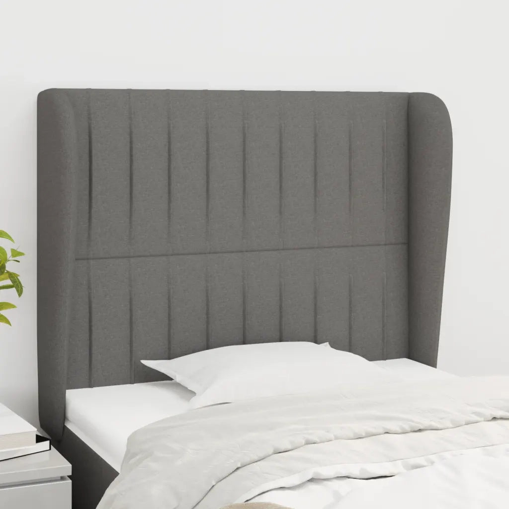 Testiera | Testata ad Orecchio GrigioScuro 103 x 23 x 118/128cm inTessuto