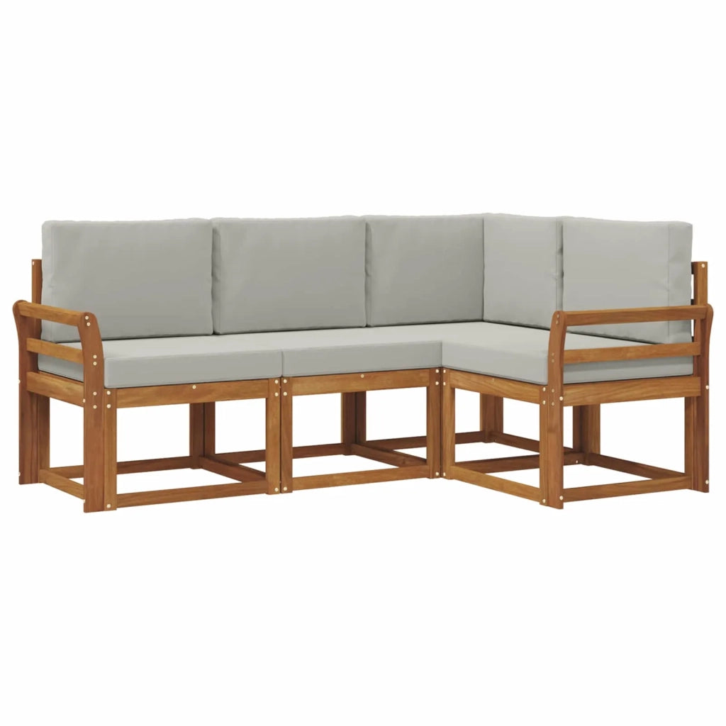 Set di divani da esterno 4 pcs Grigio Naturale e Chiaro 3366324