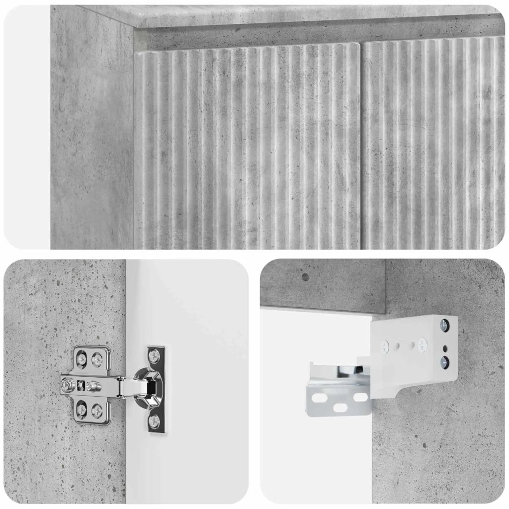 Mobile Lavabo | Armadio Lavabo da Parete Grigio Cemento 53 x 35 x 63 cm