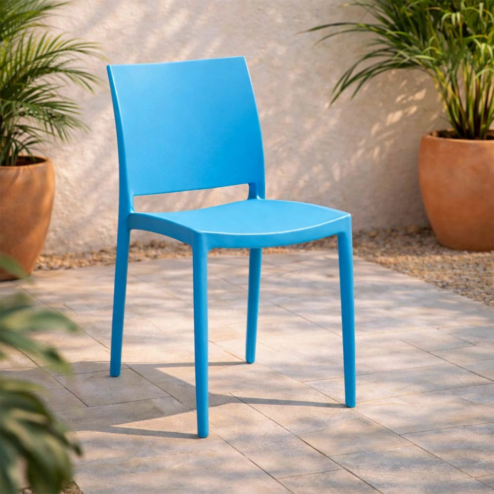 Sedia altea in plastica colore azzurro modello confort